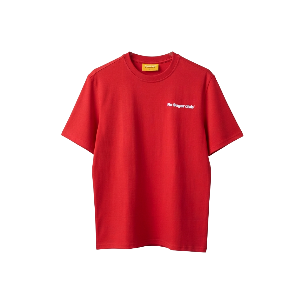 No Sugar Club — Cherry / White print t-shirt